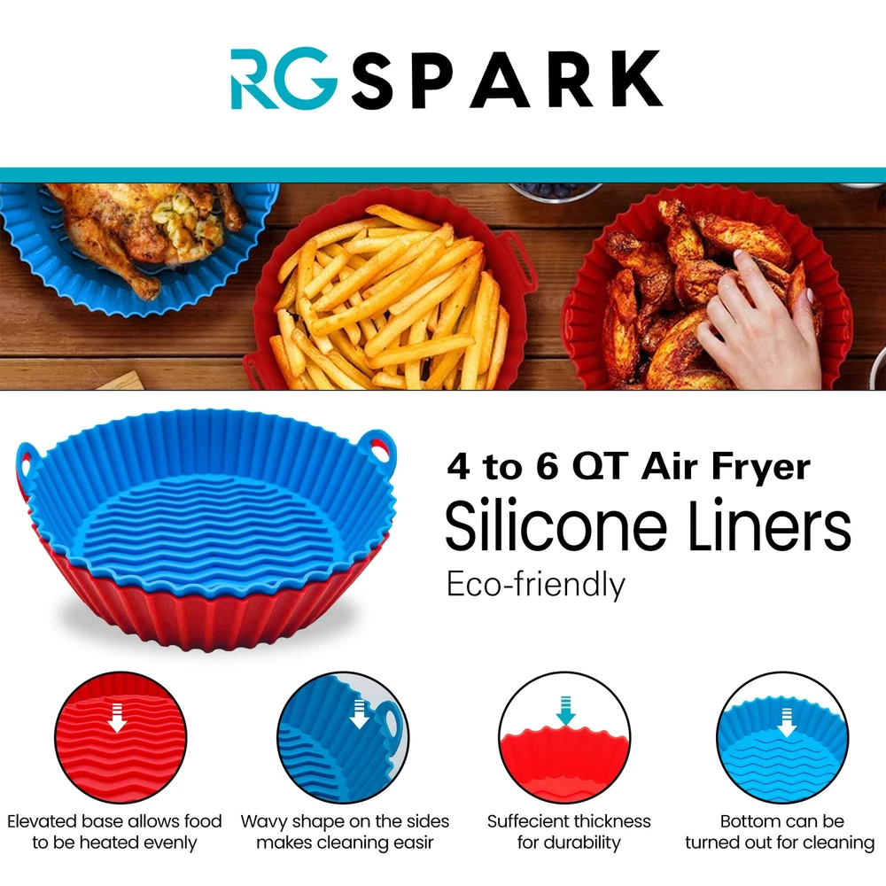 Air Fryer Silicone Liners Silicone Air Fryer Liners Tray Reusable Basket Air ... Air Fryer Silicone Liners Silicone Air Fryer Liners Tray Reusable Basket Air ...