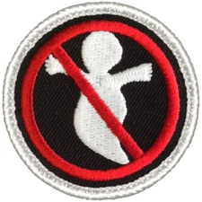 GLOW IN THE DARK No Ghost Patrol Patch - 2" Round Embroidered Patch