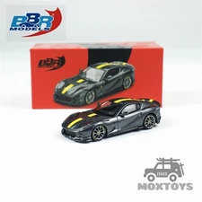 BBR 1:64 812 Competizione Grigio Competizione grey yellow Diecast Model Car