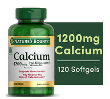 Nature's Bounty Calcium 1200mg with Vitamin D3 120 Softgels Bone Health
