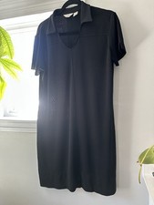 J.Jill Medium Collared Black Dress Short Sleeve