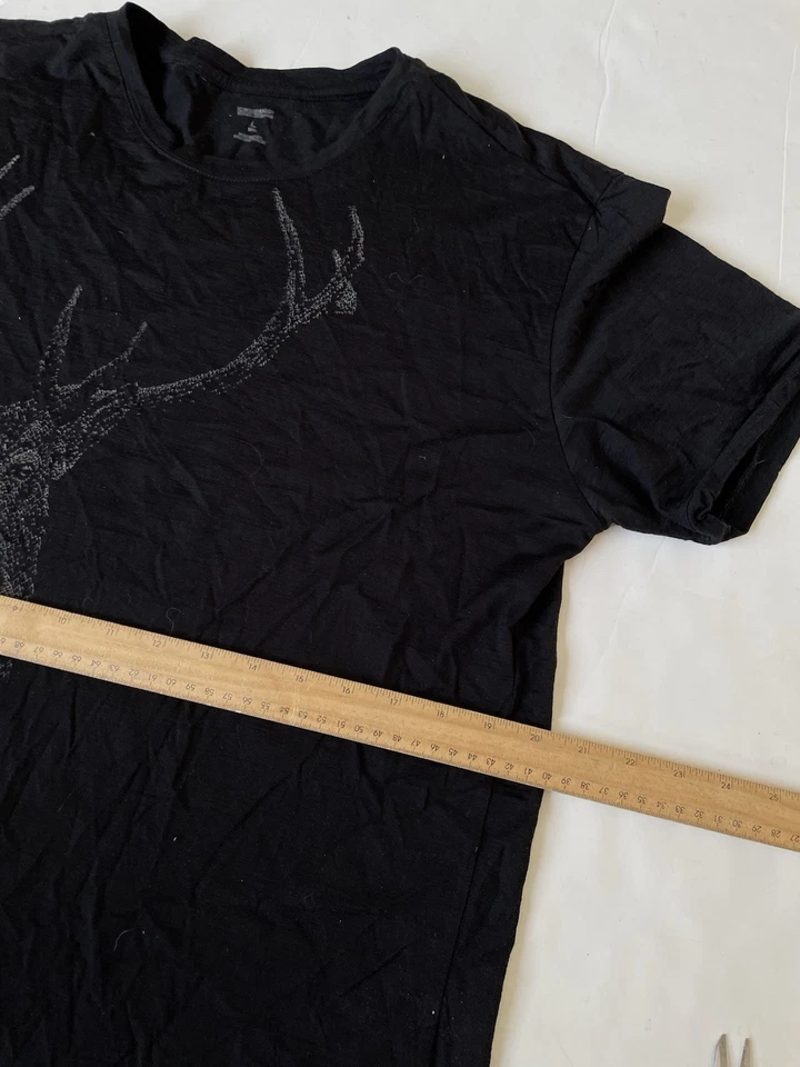 Icebreaker Men's Tech T Lite Short Sleeve Stag Shirt, Black, Large - Image 3 of 4