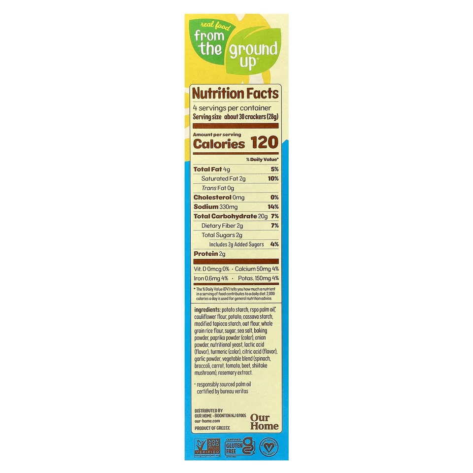 Galletas de coliflor, sal marina, 4 oz (113 g) Foto 2 de 2