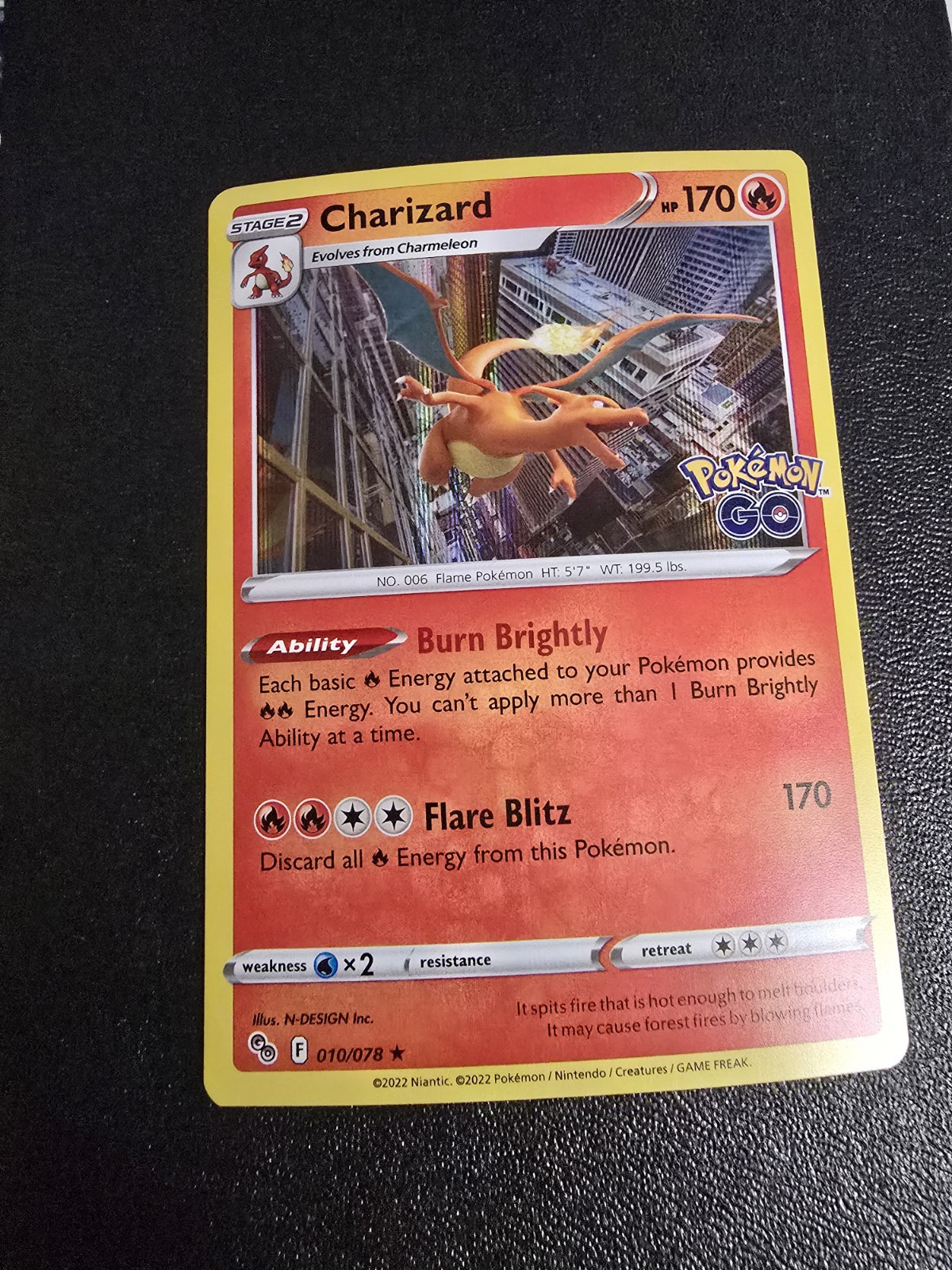 Pokémon Charizard Holo 010/078 Pokemon Go Nm