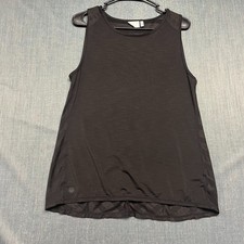 Athleta Women's Chi Tank Top Size M Black Mesh Chevron Racerback Active