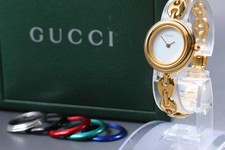 Vintage Gucci Change Bezel 11/12.2 6 Colors Quartz SS Watch (About 15.4cm band )