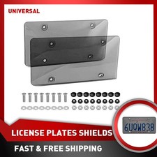 Black License Number Plate Decor Trim Flat 2 Plastic Protector Tag Front Rear