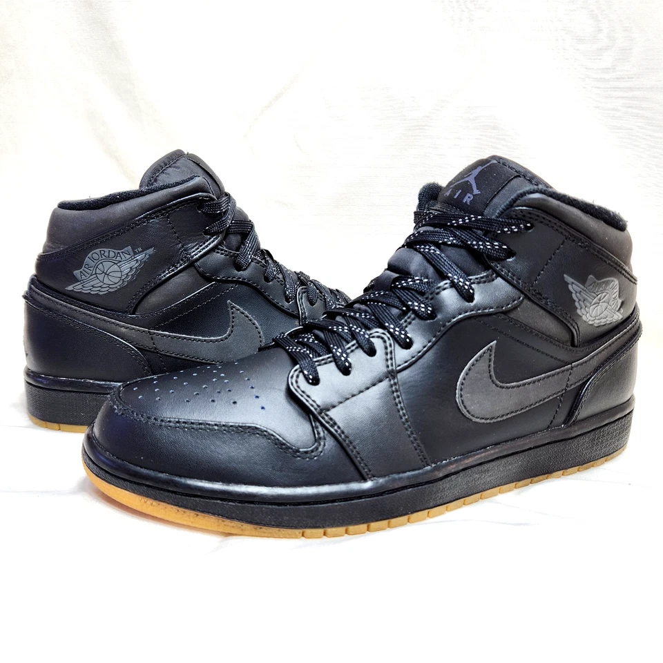 NIKE Jordan 1 Retro Mid Winterized Talla 9 Negro/Antracita-Goma AA3992-002 Foto 2 de 4