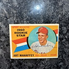 ART MAHAFFEY 1960 TOPPS AUTOGRAPHED SIGNED CARD ROOKIE #138