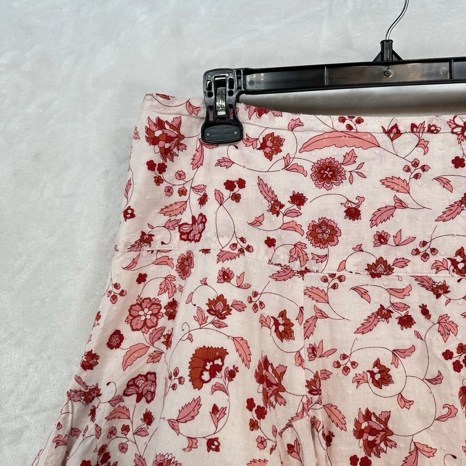 Saia Sele Feminina XL Vermelha Branca Floral Mini Flared Swiss Dot Prairie Country Y2K - Imagem 2 de 4