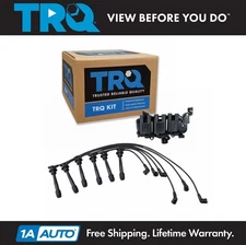 TRQ Ignition Coil Pack & Spark Plug Wire Set for Hyundai Santa Fe Tiburon 2.7L