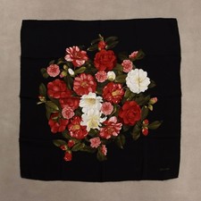 Chanel Foulard Vintage Seta con Camelie Francia Anni 80 Originale