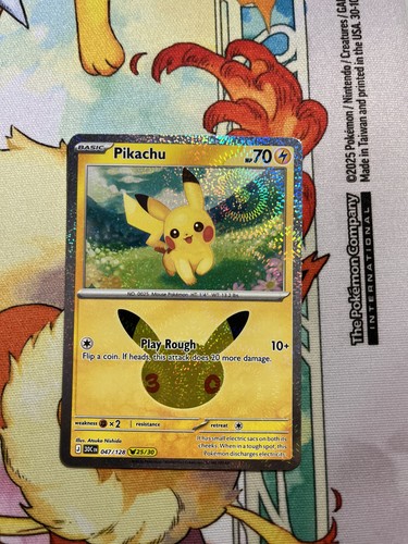 Pikachu 047/128 25/30 30th Celebration Pokemon TCG English Holo 30th Celebration