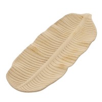 Deko Teller Blatt 36Cm - Holzschale SüßIgkeiten Hellbraun - Tablett Obst Schale