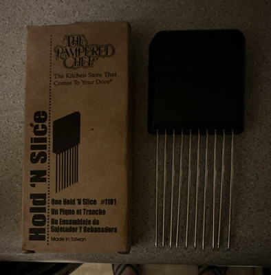 The Pampered Chef Hold 'N Slice #1101 Manual Food Slicer, Black for Fruit/Veg