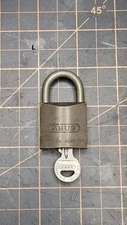 Vintage Abus Brass Padlock #85/30; 1 Key - Works