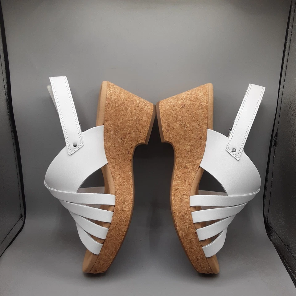 Sandalias Clarks Giselle Glow para mujer 9,5 W cuero blanco con correa A174 Foto 3 de 4