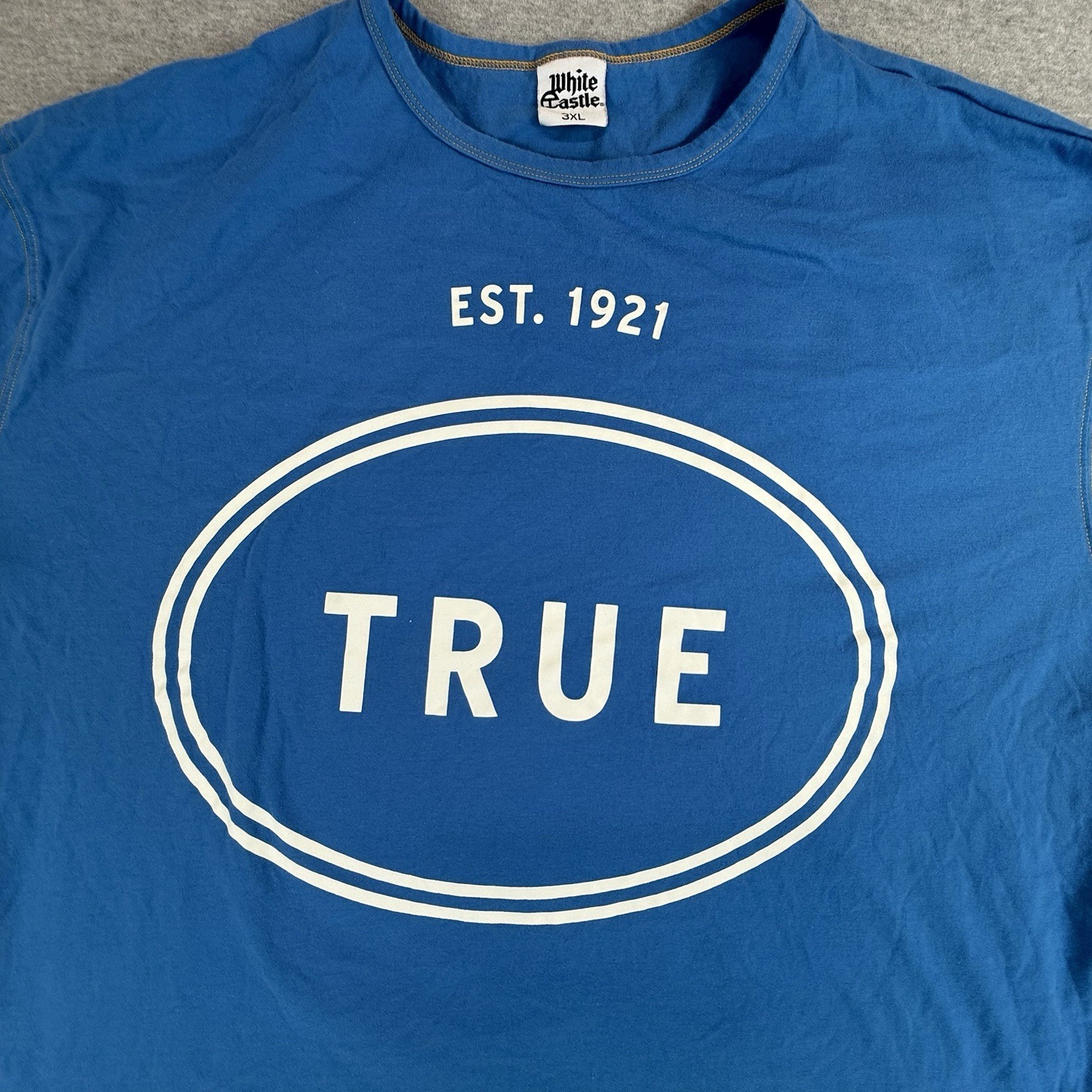 White Castle Hamburger est. 1921 Logo Men's Blue Sliders Crew T-Shirt Men's 3XL thumbnail 3