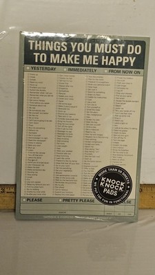 Knock Knock Things You Must Do to Make Me Happy  NotePad 