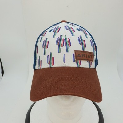 Ariat Womens Cactus Print Mesh Back Baseball Cap Brown Snapback One Size