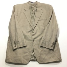 Polo Ralph Lauren University Sport Coat Blazer Mens 46 R Silk Wool Brown Plaid