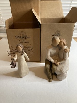 Lot Of 2 Willow Tree Figures Angel Anniversary With Boxes
