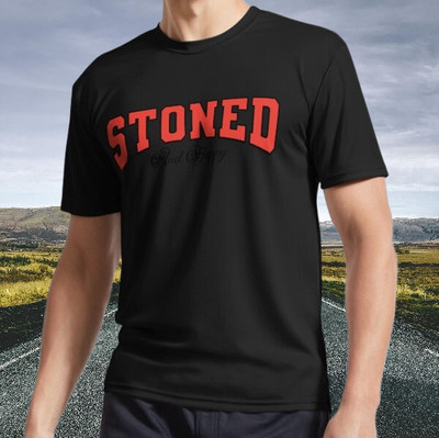 New Shirt Stoned And Happy Active T-Shirt Funny Size S - 5XL