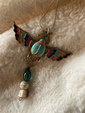 Scarab Egyptian Revival Handmade Pendant Art Deco Ooak