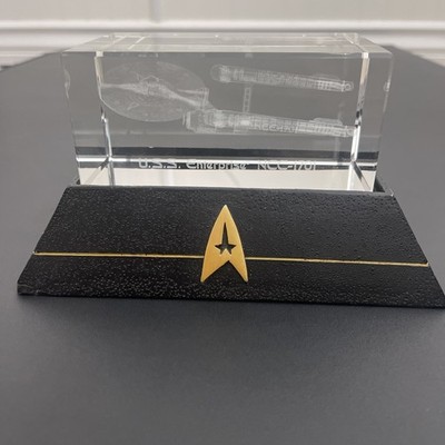 Star Trek USS Enterprise Hamilton Collection Light Up Etched Glass