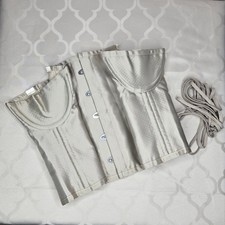 Elegant Beige Under Bust Corset with Boning and Laces Size XXXL