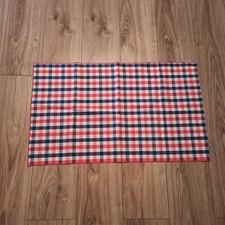 Vintage Checkered Fabric Panel Red/White/Blue Gingham 82 × 49 cm Sewing Crafts