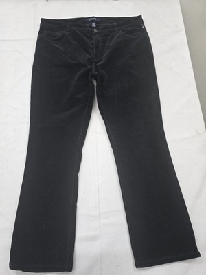Chaps Madden Straight Cordhose Damen Schwarz Petite 14P Schlankmacher