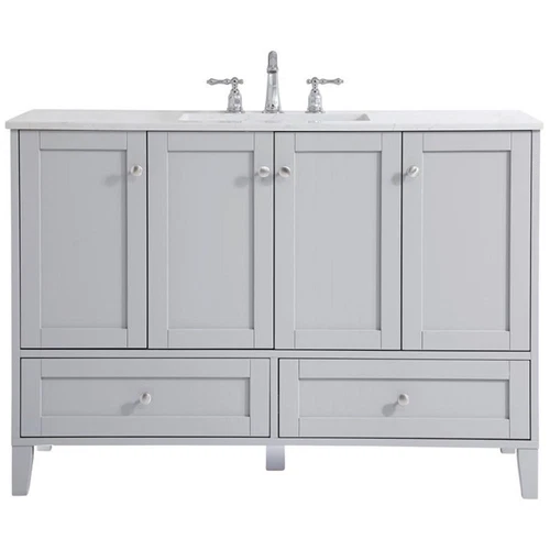 Elegant Decor Sommerville 48" Single Quartz Top Bathroom Vanity in Gray - Picture 5 of 15