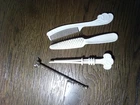 Vintage Barbie Doll 1972 Quick Curl "Miss America" Silver Wand And Brush/ Curler