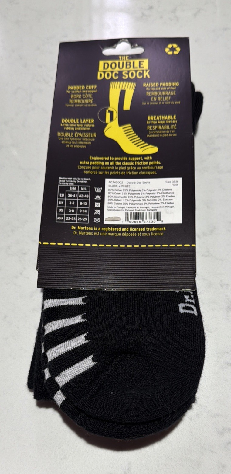 Dr. Martens The Double Doc Sock Small Medium Large Unisex Athletic Logo thumbnail 17