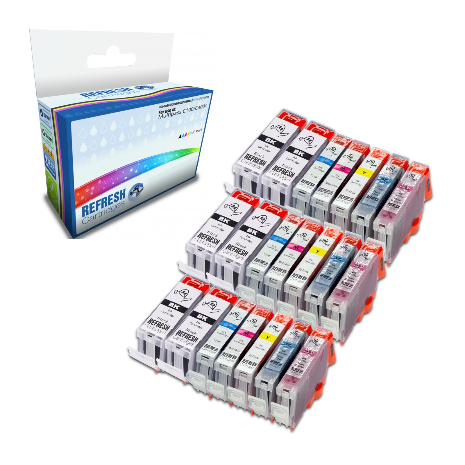 Refresh Cartridges Saver Pack 21x BCI-3e Ink Compatible With Canon Printers