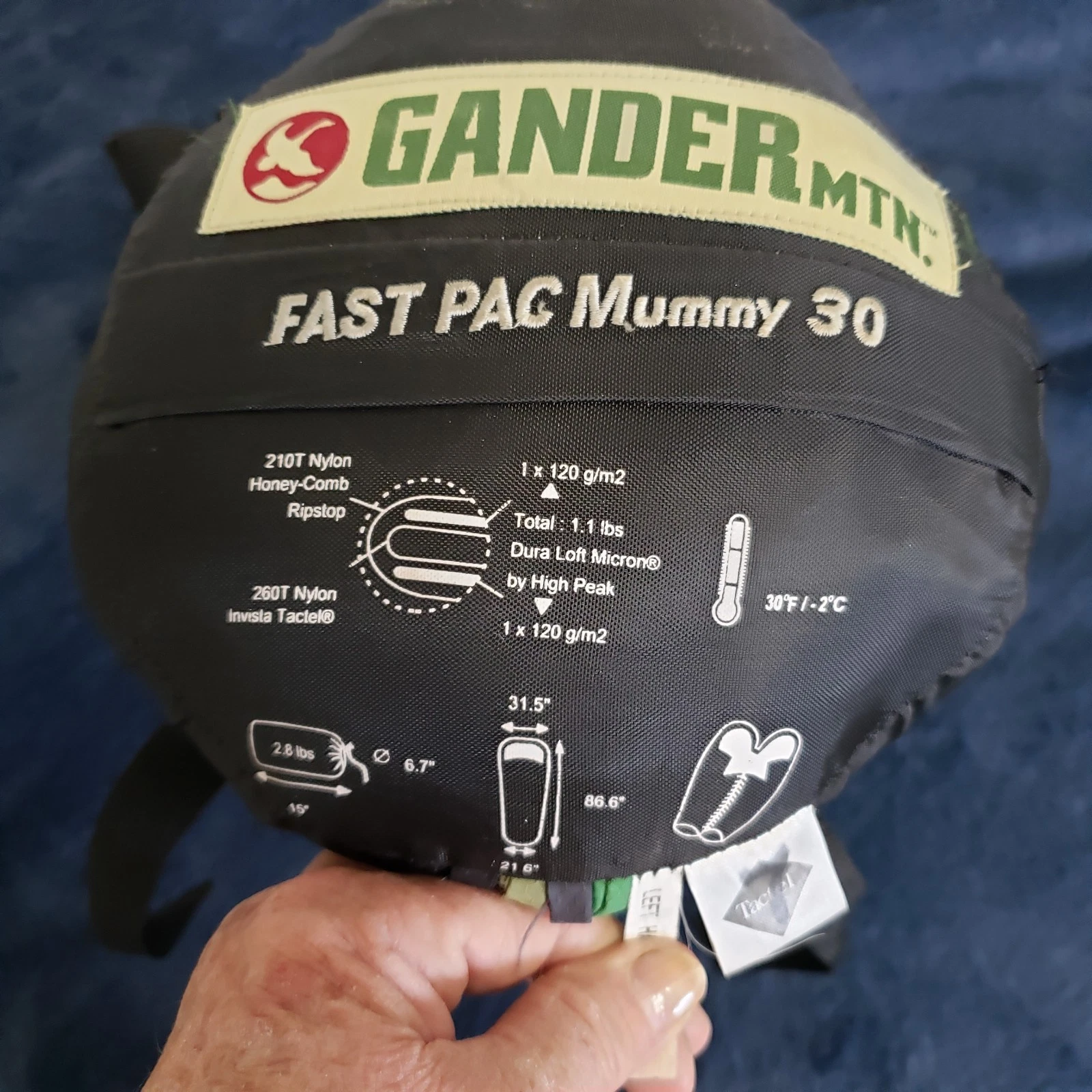 Gander Mountain Mummy 30 Sleeping Bag Camping Hunting With Compression Sack