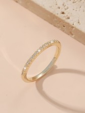 Yellow Gold Cubic Zirconia Stackable Ring Sizes 5 6 7 8 9 10 11