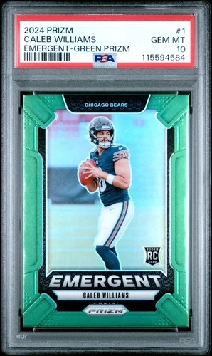 2024 Panini Prizm Emergent #1 Caleb Williams Emergent-Green Prizm PSA 10