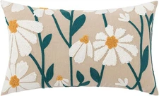 vctops Boho Floral Tufted Decorative Throw Pillow Cover Botanical... 