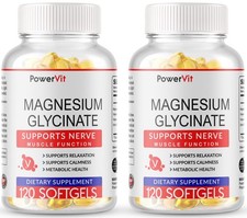 240 Softgels Magnesium Glycinate 400mg For Sleep Stress Relief Support Bone USA