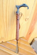 Classic Wooden Shoe Horn with Elephant Brass Handle Antique Style Handcraft Shoe