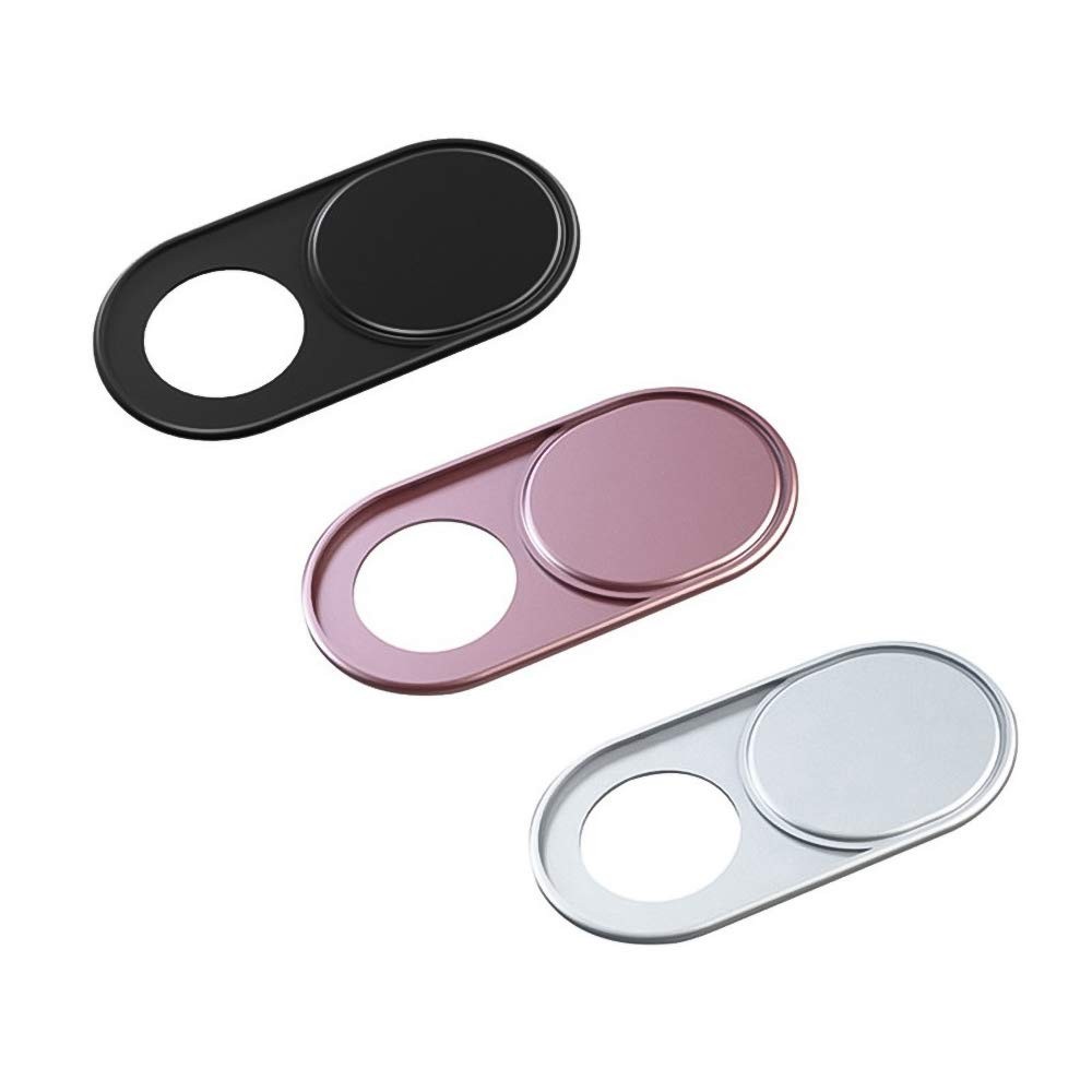 Webcam Cover Slide, 0.027-Inch Ultra-Thin 3 Pack, Black/Pink/Silver - 3 Pack-image