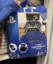 Playstation Kids 2-Piece Twin/Full Reversible Comforter Set, Microfiber, Blue,