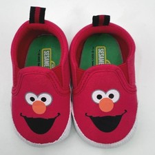 Sesame Street Elmo Infant Shoes Size 2 Red Slip On Sneakers Baby NWOT Kidcore