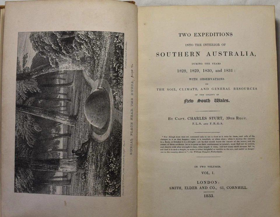 TWO EXPEDITIONS INTO THE INTERIOR OF SOUTHERN AUSTRALIA, Sturt, 1833 Vol. 1. - image 2 of 4