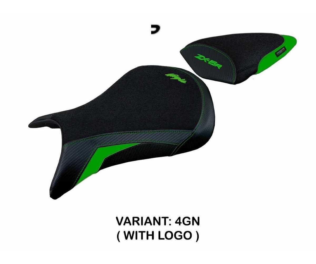Seat cover Andujar Ultragrip Green GN + logo TPZ Kawasaki Ninja ZX 6 R 2007 2008