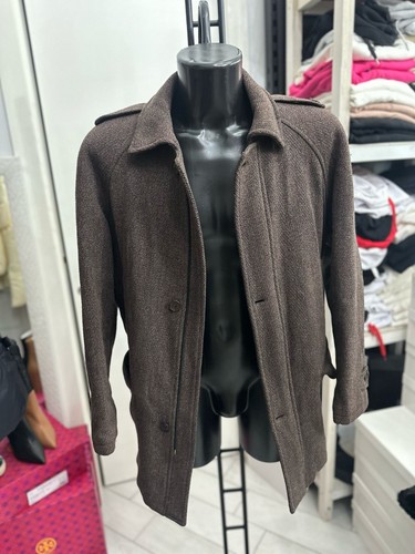 Moessmer Cappotto In Lana/Alpaca Uomo Man Tg50 Marrone LLV1598 - Picture 1 of 7