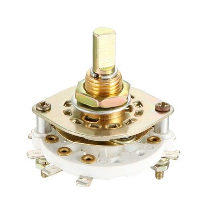 uxcell 2P3T 2 Pole 3 Position Selectable Single Deck Band Channel Rotary Gold