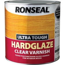 Ronseal Ultra Tough Hardglaze Varnish 250ml Clear Gloss for Wood Doors Floors